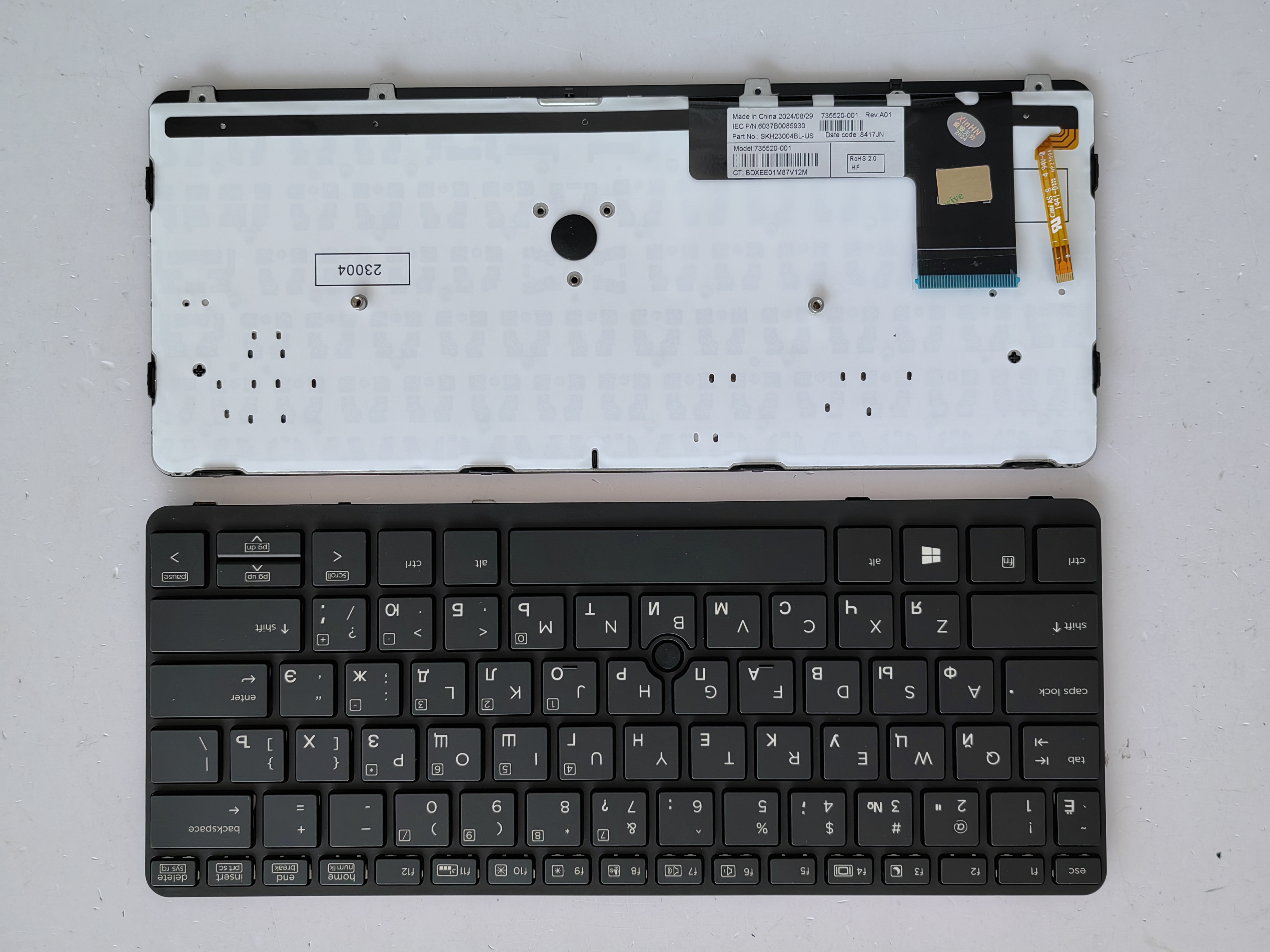 Picture of New Replacement Laptop Keyboard For HP 820G1/820G2/725G1/725G2 BLACK FRAME BLACK Backlit (OEM) RU Layout